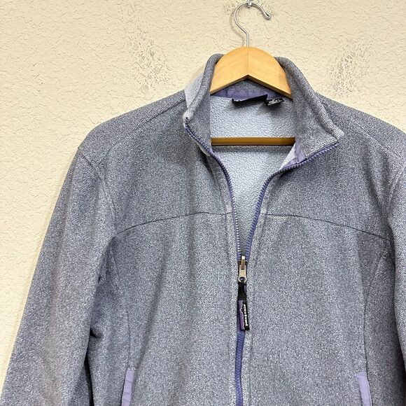 VTG Y2K PATAGONIA SYNCHILLA W's Fleece Full Zip Jacket Grayish Purple USA MADE - Picture 2 of 12